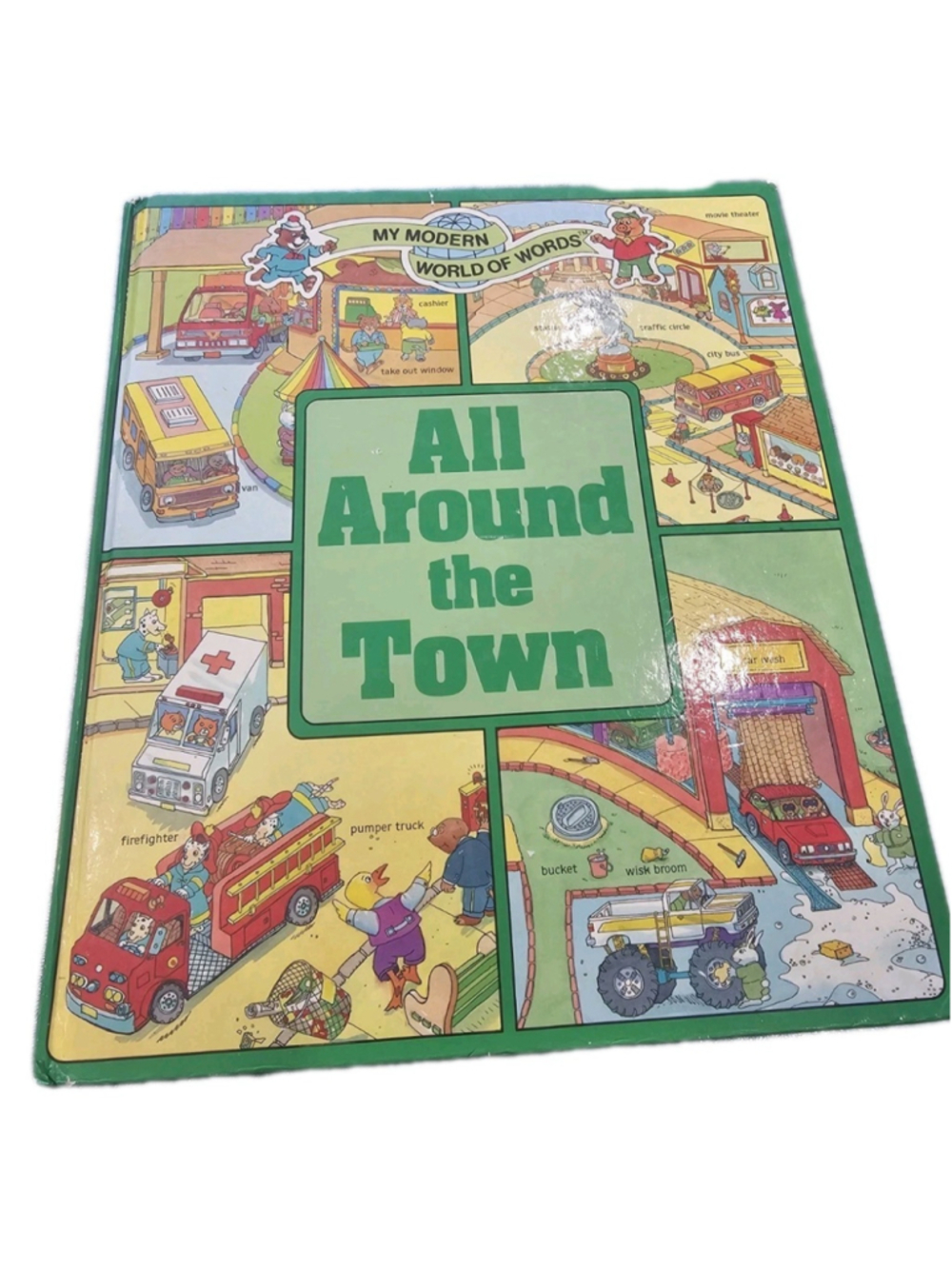 Vintage All Around the Town Children’s Learning Picture Book My Modern World of